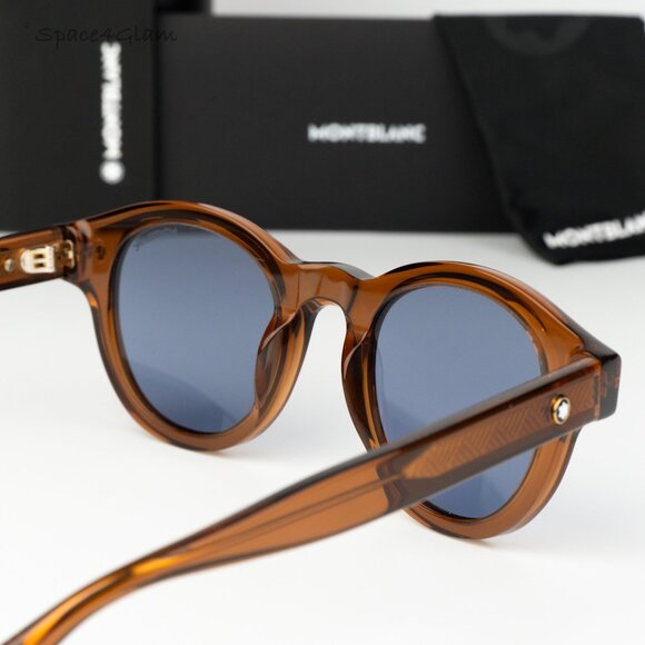 Montblanc Women Sunglasses Brown Blue Round MB0287S 003 NEW AUTHENTIC main image 5